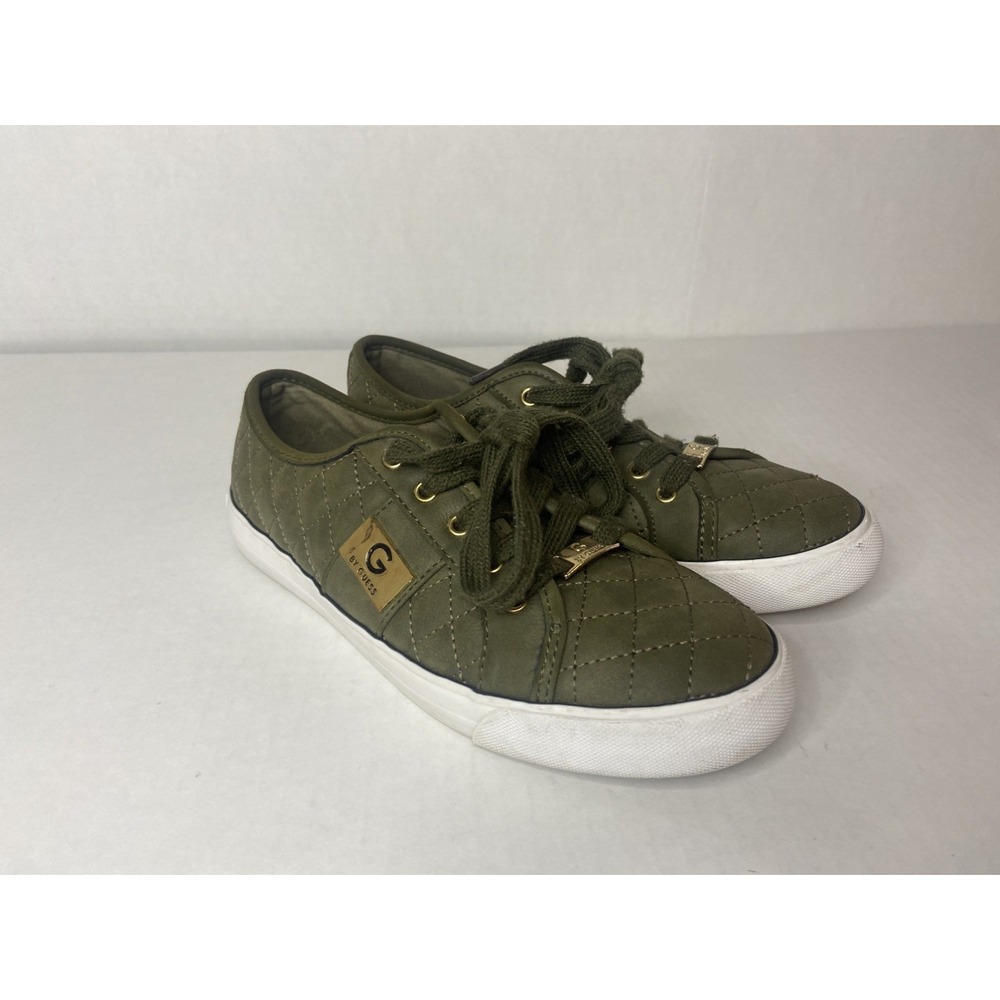 G by Guess Backer 2 quilted fashion sneakers in green faux leather Size 7M‎